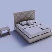 Кровать и прикроватная тумба