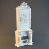 Fireplace in a classical style, the corner