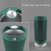 Public Trash Can & Ashtray
