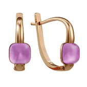 Gold earrings with amethysts Dusson collection Lollypop