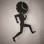 Wall clock &quot;running Man&quot;