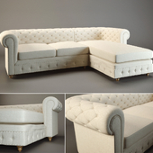 Horchow Warner Linen Sectional Sofa
