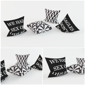 Pillows with geometry and text