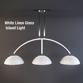 Nickel White Linen Glass Island Light