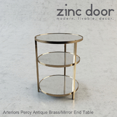 Arteriors Percy Antique Brass / Mirror End Table