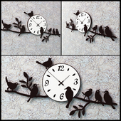 Clock with birds