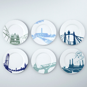 London river series  plates