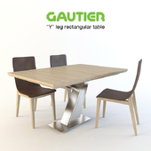 "Y" leg rectangular table