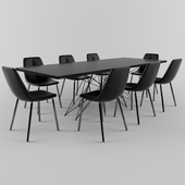 Bonaldo table Octa, chairs By met