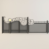 Wrought iron gate and fence