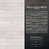 3d Panel Brick wood White