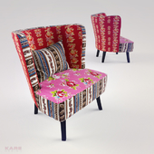 KARE Arm Chair Club Patchwork Red Surprise