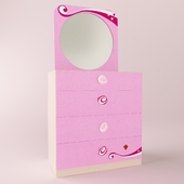 Furniture CILEK (series Princess) dresser, mirror
