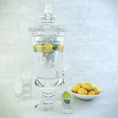 Набор: Графин с лемонадом, стаканы, тарелка с лимонами