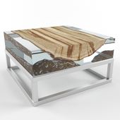 Nilleq Acrylic Coffee Table With Metal Base