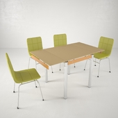 Folding table V-179-18 and chairs