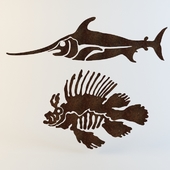 ornamental fish on the wall