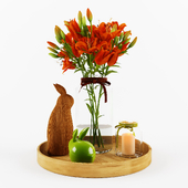 Декоративный набор с оранжевыми лилиями