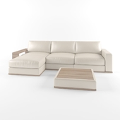Corner sofa with table