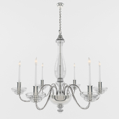 Visual Comfort E.F. Chapman King George 6 Light Chandelier in Crystal with Polished Silver CHC1142CG