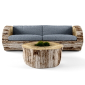 Sofa with decorative stump