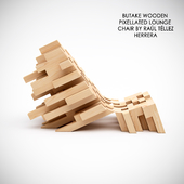 BUTAKE WOODEN PIXELLATED LOUNGE CHAIR
