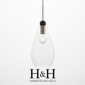 H&H - Blown Glass & Wood Teardrop Pendant