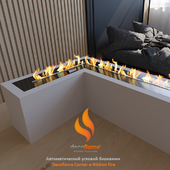 Автоматический угловой биокамин Decoflame Corner e-Ribbon Fire