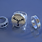Set of rings made of silver