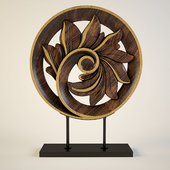 Carved Wood Medallion on Stand