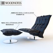 Кресло и оттоманка Woodnotes WIDE SWIVEL k CHAIR IN LEATHER