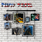 Набор постеров 3 в 1 "New York", "Family", "Art"