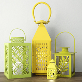 Green &amp; Yellow Metal Lanterns