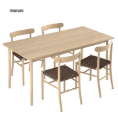 Maruni Armless chair Lightwood + table