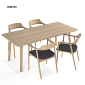 Maruni Arm chair Low Hiroshima + table