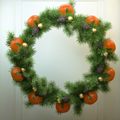 Christmas wreath with tangerines