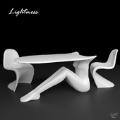 Design table with chairs Lightness Vitra Panton