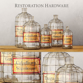 RH/ 19TH C. CAGED APOTHECARY BOTTLE COLLECTION