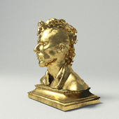 золотая статуэтка "голова панка"