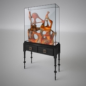Display cabinet with sculptural coral