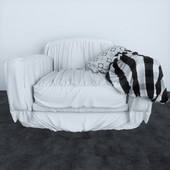 single sofa (covered with cloth)