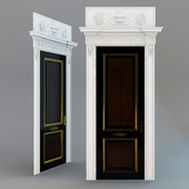 Door with plaster portal