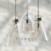 Kitchen glass pendant set by Currey
