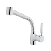 Rohl Pullout Modern Lux One Handle Single Hole Side Kitchen Faucet with Lever Handle