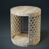 hand carved side table by Creative Co-Op