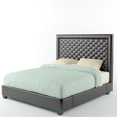 Square Upholstered Headboard King Bed