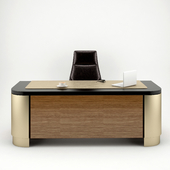 Brass &amp; Wood Working Desk