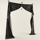 velvet curtains on the holders for grabs