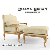Dialma Brown Mobili Armchair with pouf