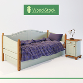 Диван-кровать и прикроватная тумба от Wood Stock